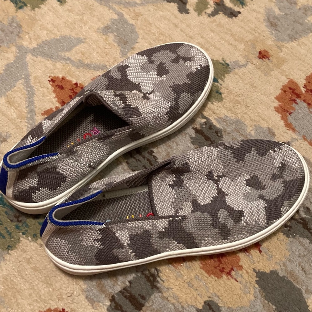 Rothy's Gray Camouflage Slip-On Shoes